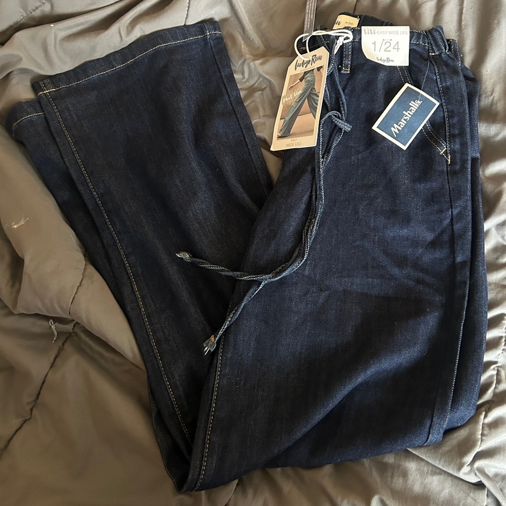 Indigo Rein Dark Blue Flare Jeans